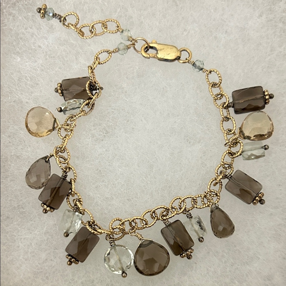 Chic Gold and Brown Gemstone Bracelet